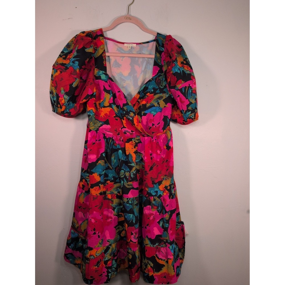 Jodifl Floral Dress In Fuchsia And Orange S